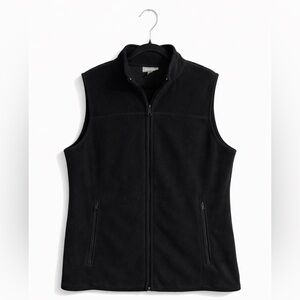 Style & Co Black Fleece Vest XL Cozy Soft Lightweight Layering